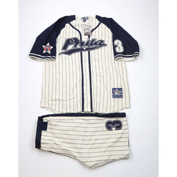 NOS Vtg 90s Mens 2XL Negro League Philadelphia Baseball Jersey Shorts Uniform
